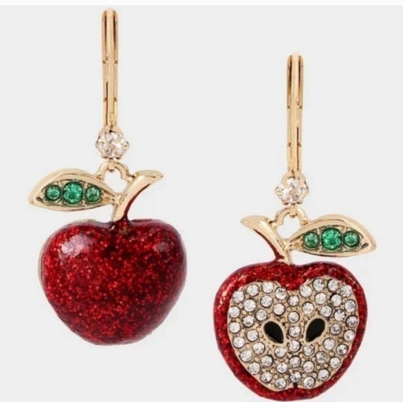 Betsey Johnson apple 🍎 gem earrings - Picture 1 of 6